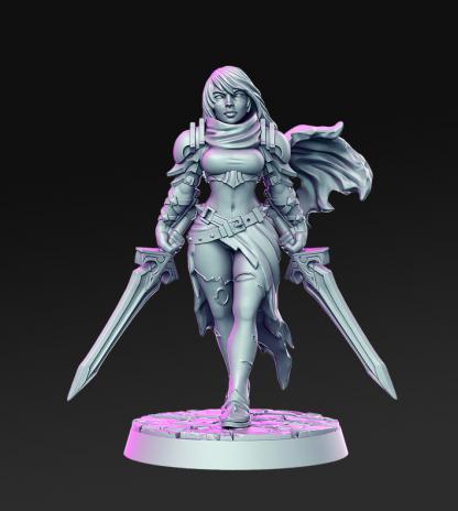 Tabletop Figur Kämpferin Melisa 3D Druckservice