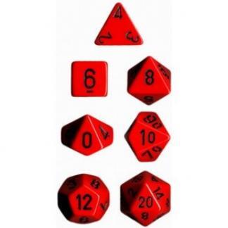 Chessex Opaque Polyhedral 7-Die Set - Red w/black